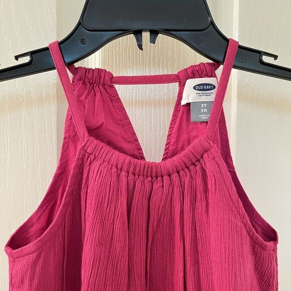 Old Navy Pink Magenta Tulip Front Hem Swing Halter Dress Girls Size 3T NWT - Picture 6 of 11